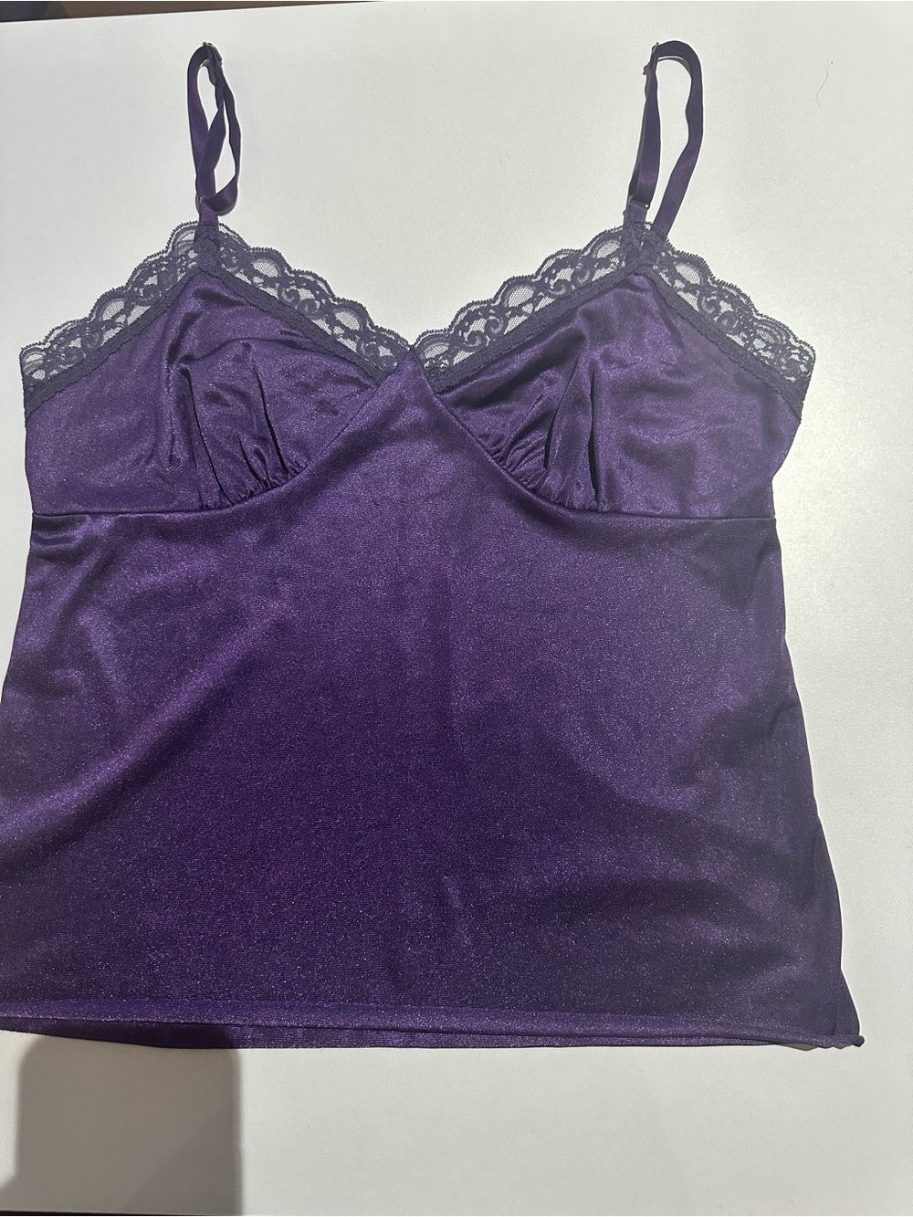 Deena Purple Satin Lace Cami